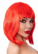 Красный парик-каре с челкой - фото, цены